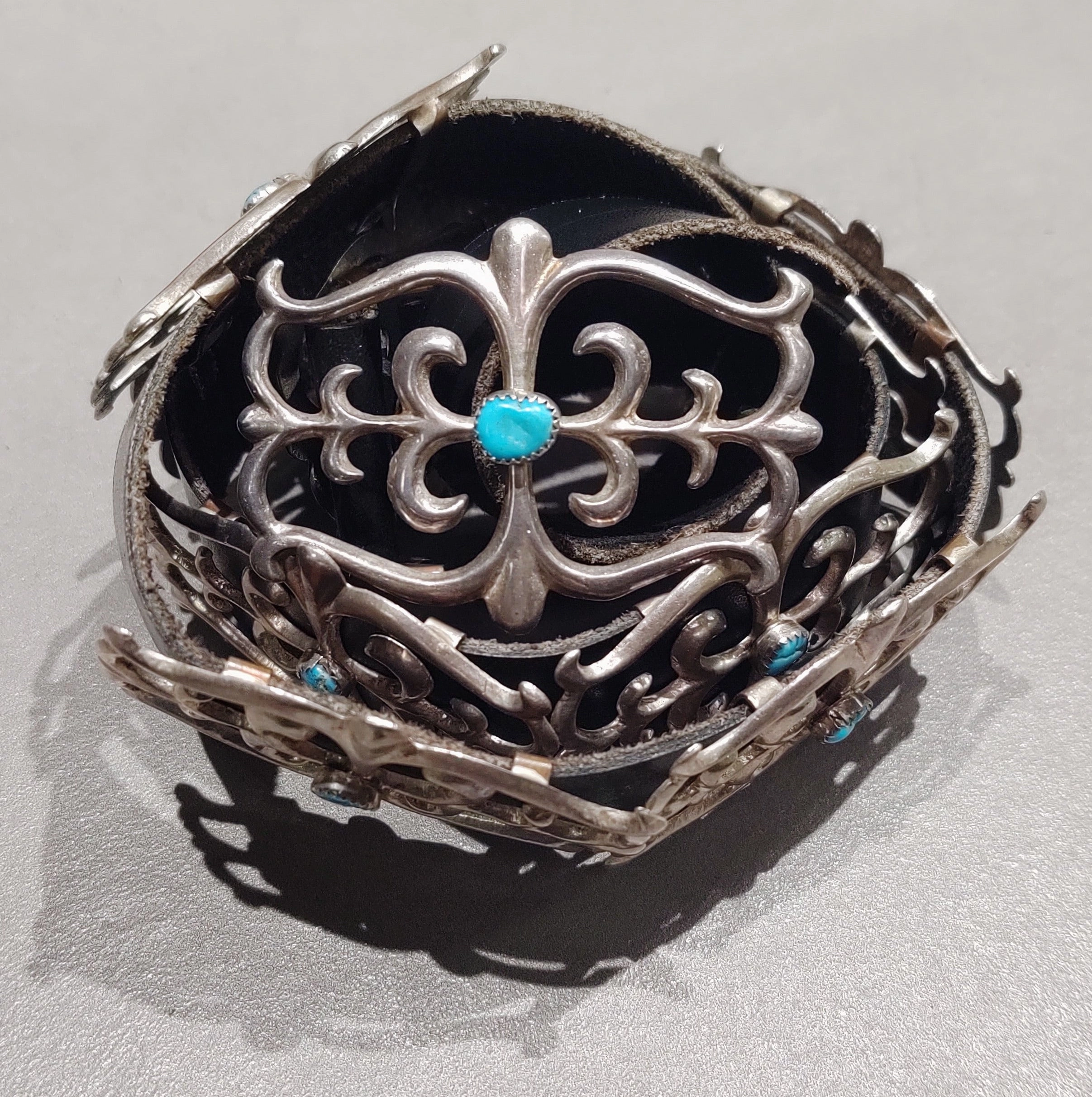 Glow Detail Vibrant Jewelry Shine Finish Sand Cast Sterling Silver Concho Belt - Handmade Native American