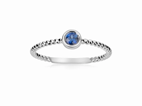 Sapphire Bezel Rope Ring Charming Embellishment