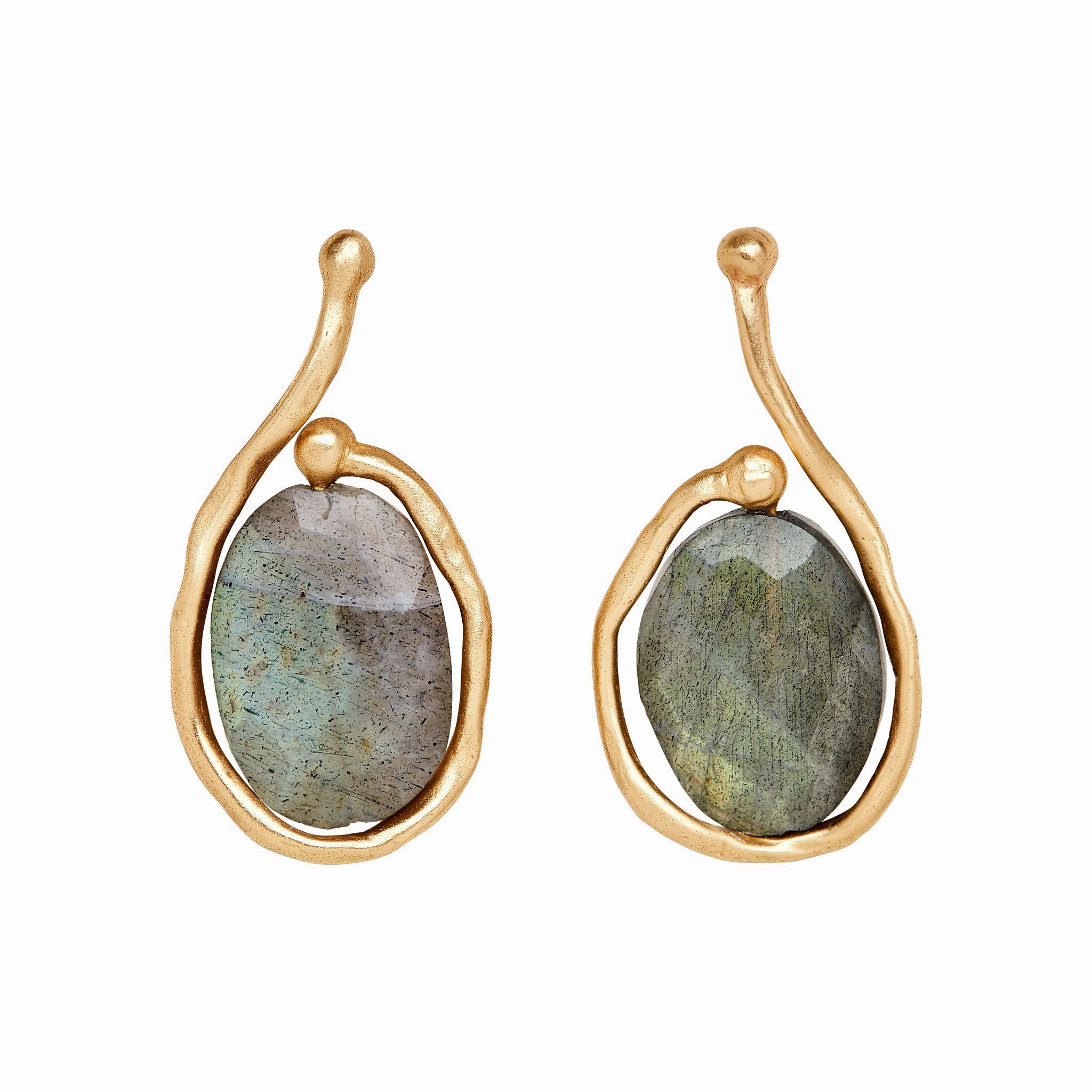 Saturn Labradorite Bronze Earring - Labradorite   Bronze Winter Ornament