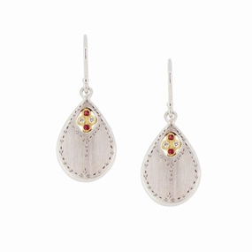 Secret Garden Drop Earrings - Sterling Silver, Ruby   Diamonds Refined Vibe