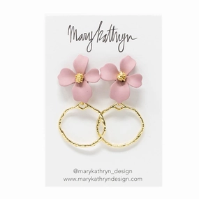Exquisite Style Mauve Lillian Flower Drop Earrings