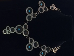 Night Ready Vibrant Jewelry Design Shane Hendren Turquoise and Sterling Silver Squash Blossom