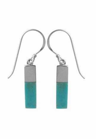 boma Silver and Stone Bar Earring Elegant Finish Night Spark