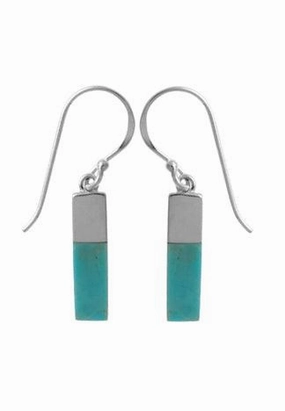 boma Silver and Stone Bar Earring Elegant Finish Night Spark