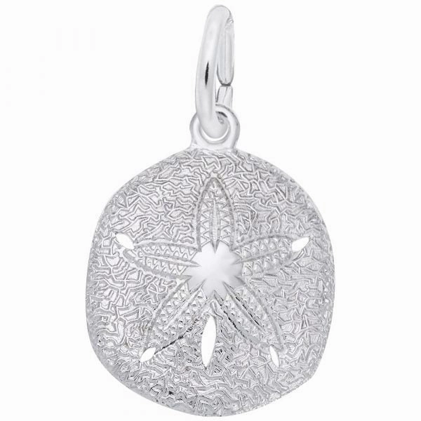 Keyhole Sand Dollar Charm Impeccable Cut Glamorous Finish