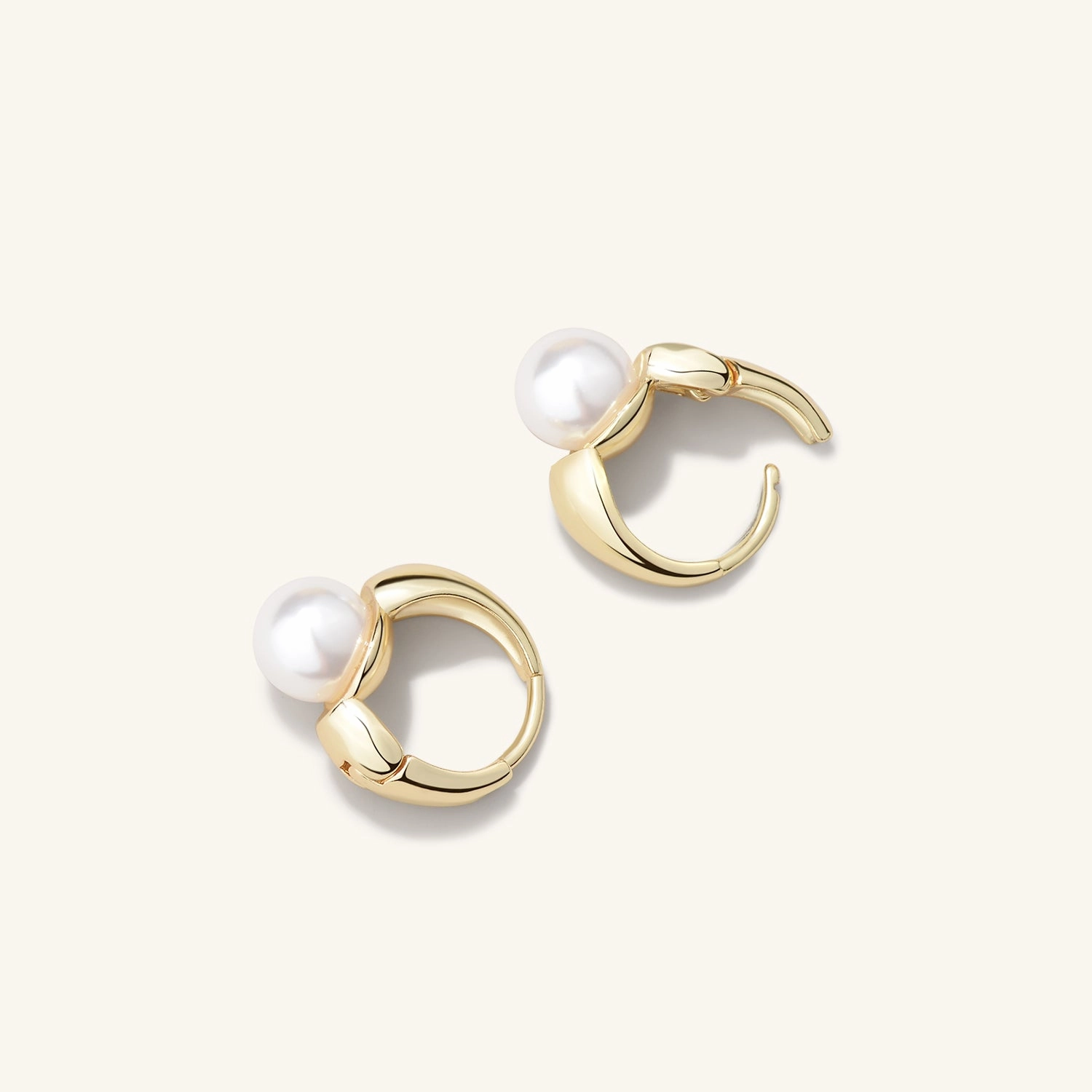The Pearl-fect Solitaire Akoya Pearl Hoop Earrings Camera Ready Handmade pieces
