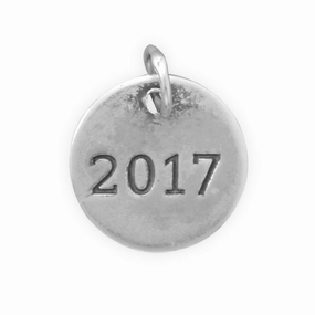 Weekend Style Style Essential Graduation 2017 Charm Round Sterling Silver