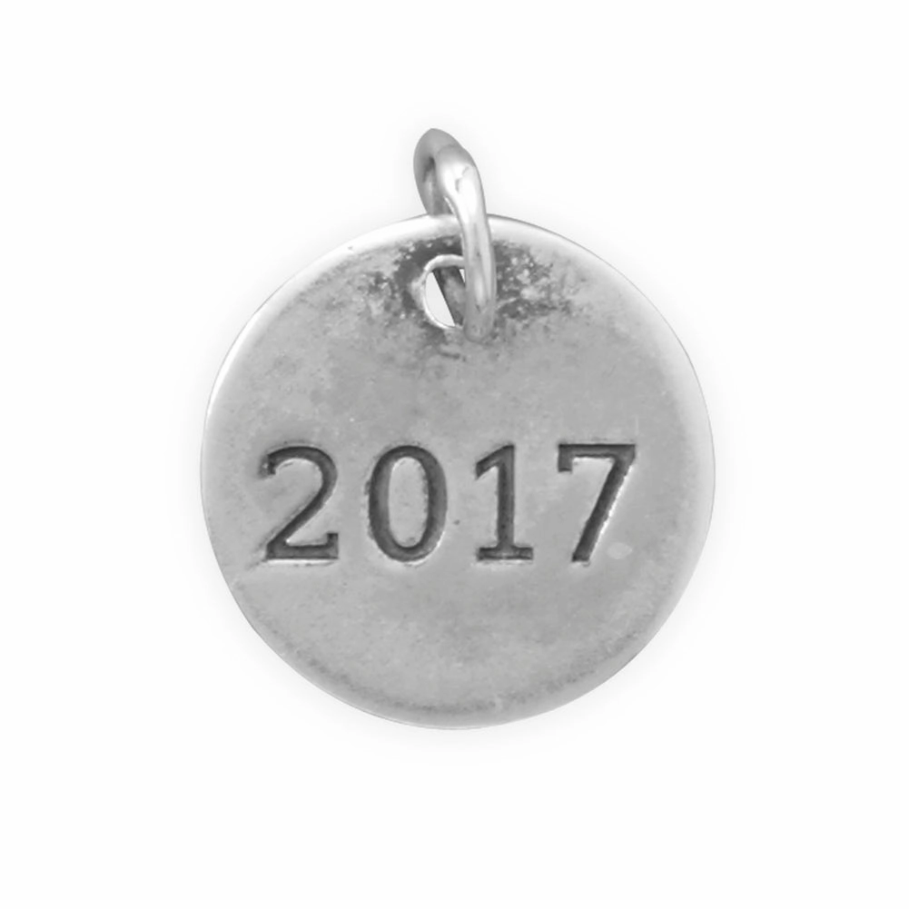 Weekend Style Style Essential Graduation 2017 Charm Round Sterling Silver