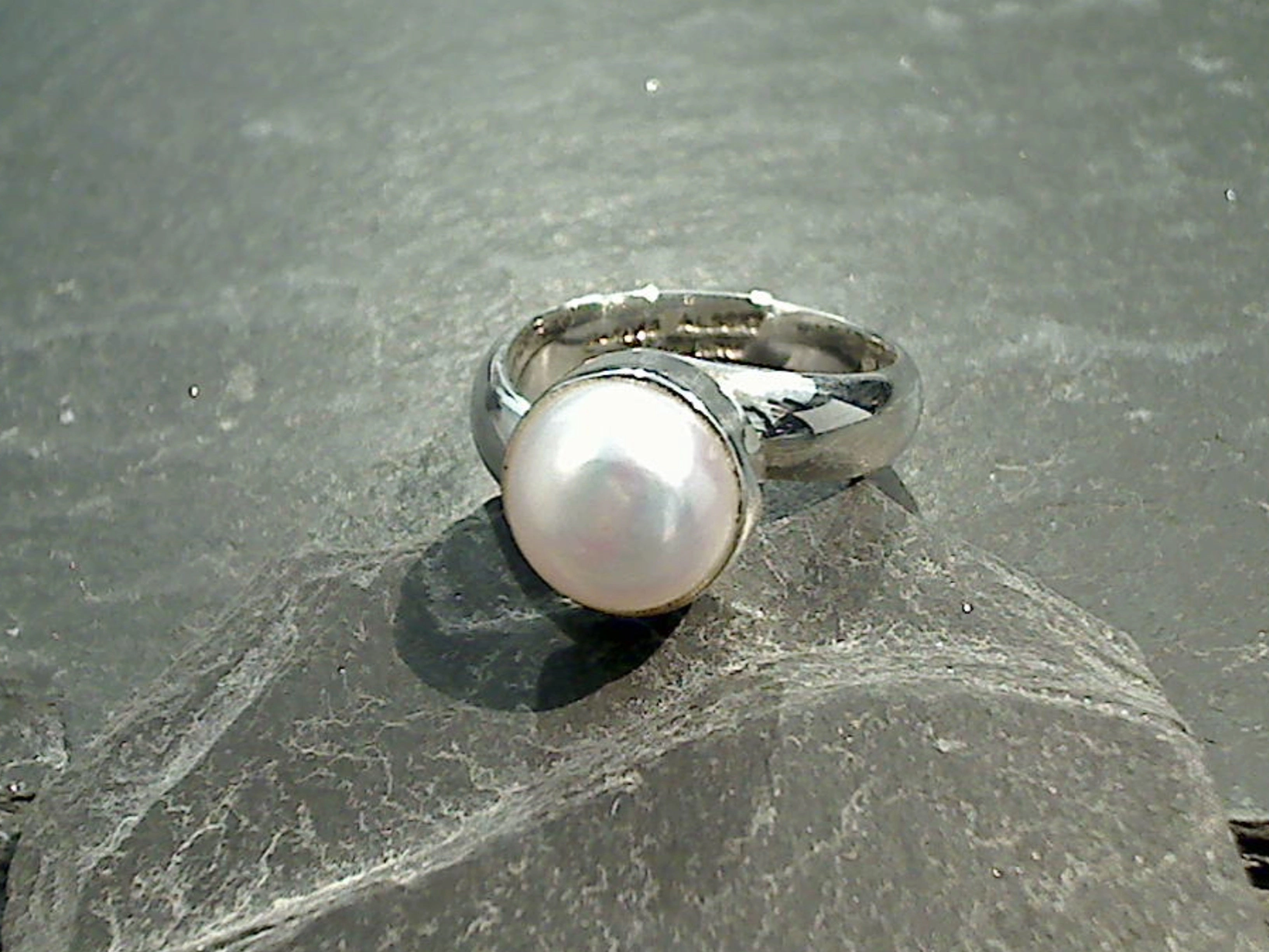Decorative Jewelry Adjustable Size Pearl, Fine Sterling Silver Ring