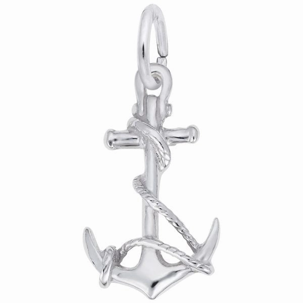 Sleek Outline Anchor with Rope Charm