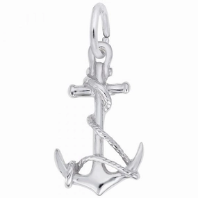 Sleek Outline Anchor with Rope Charm