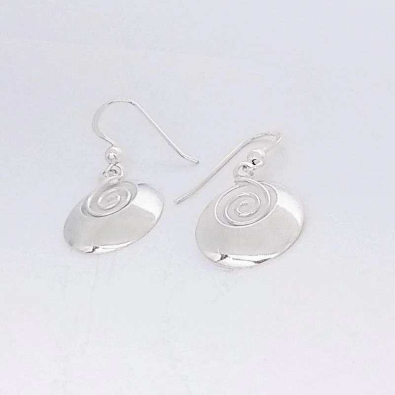 Shiny Sterling Spiral Earrings Chic Element