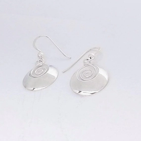 Shiny Sterling Spiral Earrings Chic Element