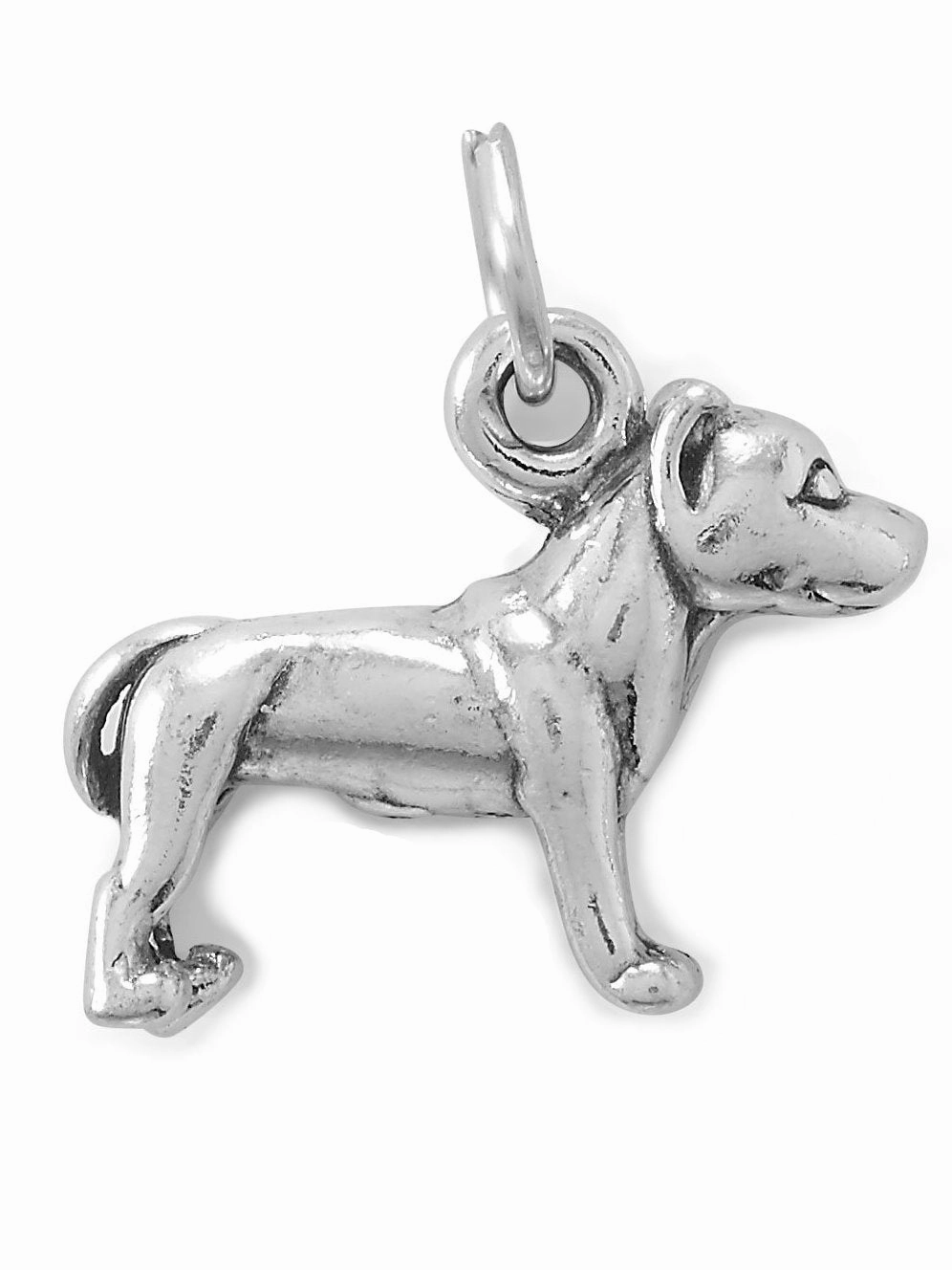 Everyday Mood Creative Craft American Staffordshire Terrier Pit Bull Charm Sterling Silver 17x14mm