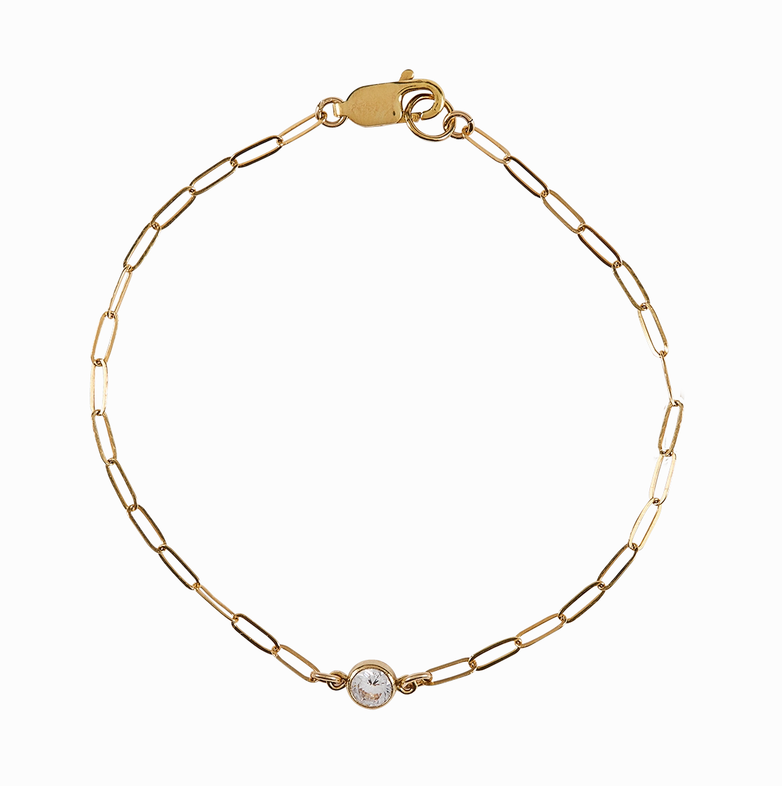 Paperclip Bracelet with Cubic Zirconia Multiple Composites Multinational Design