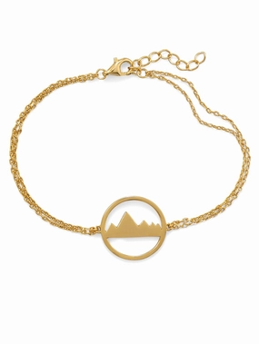 Mountain Range Bracelet Gold-plated Sterling Silver Adjustable Double Layer Chain Dreamy Look