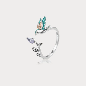 Bold Art Silver Hummingbird Ring