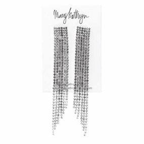 Silver Sparkly Threader Earrings Wedding Item Circular Embellishment