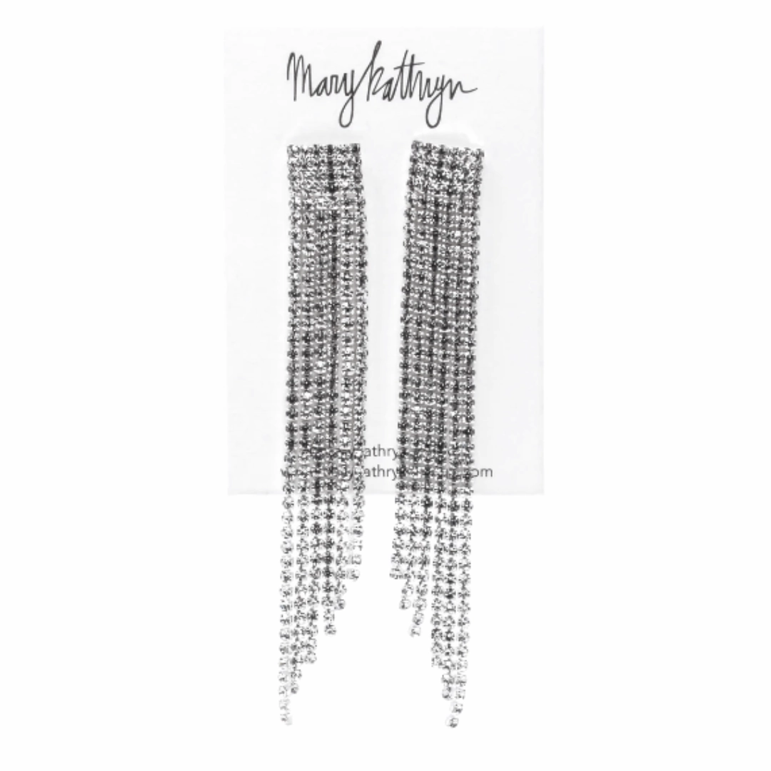 Silver Sparkly Threader Earrings Wedding Item Circular Embellishment