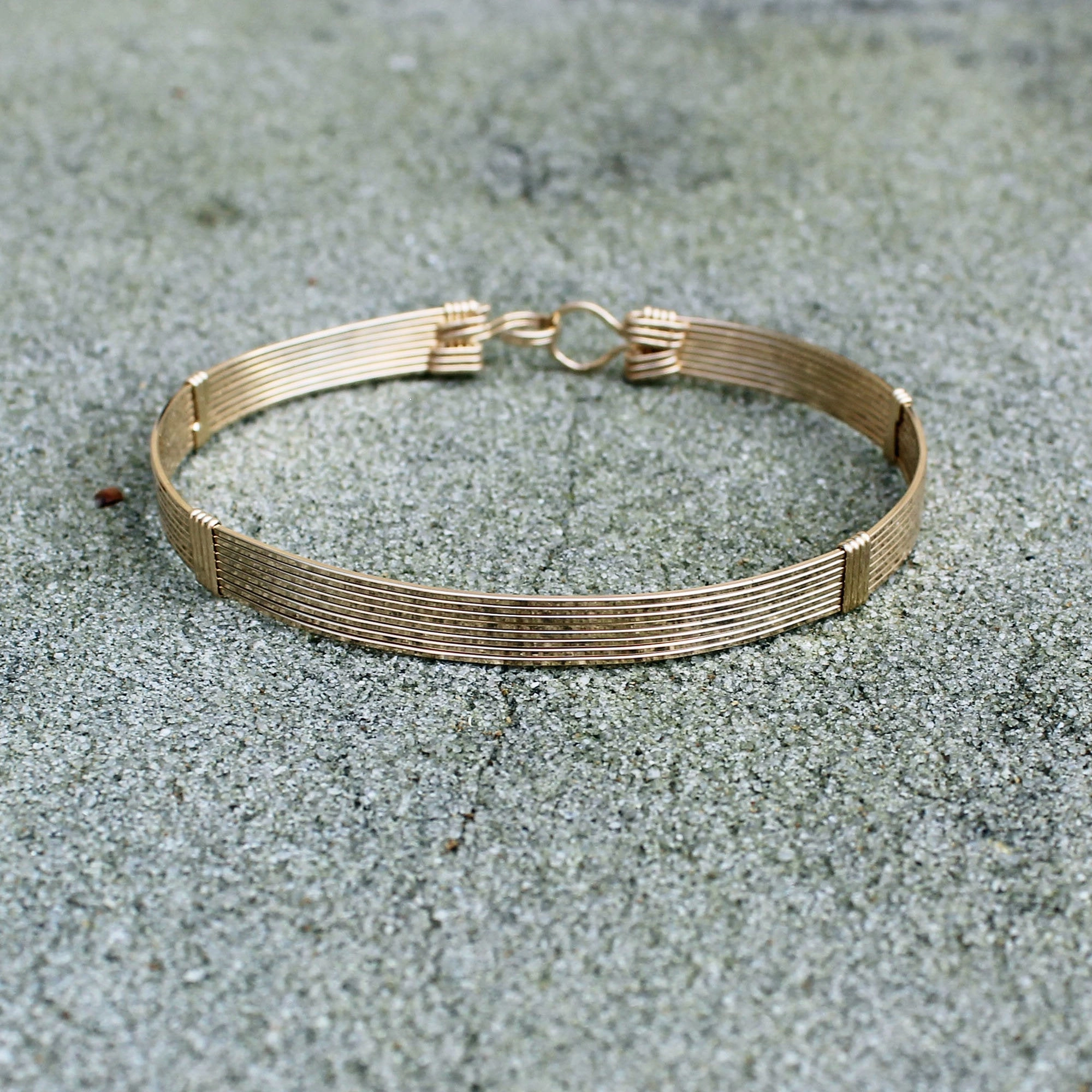 Accurately Priced Simple14kt Gold Filled 8-Strand Wire Wrapped Stackable Bracelet  SSSSSSSS