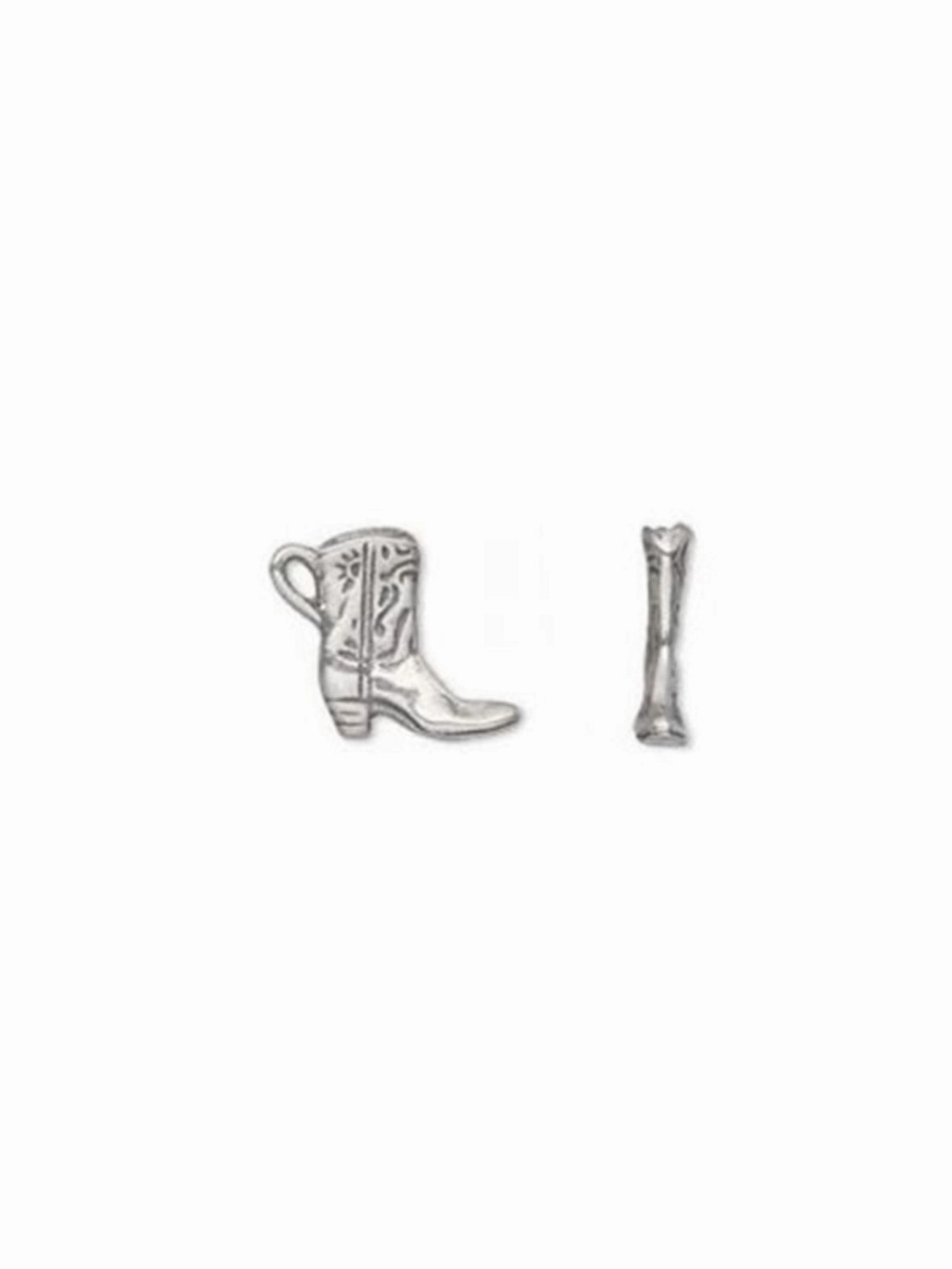 Sophisticated Charm Handmade Glam Small Cowgirl Boot Charm Cowboy Antiqued Sterling Silver