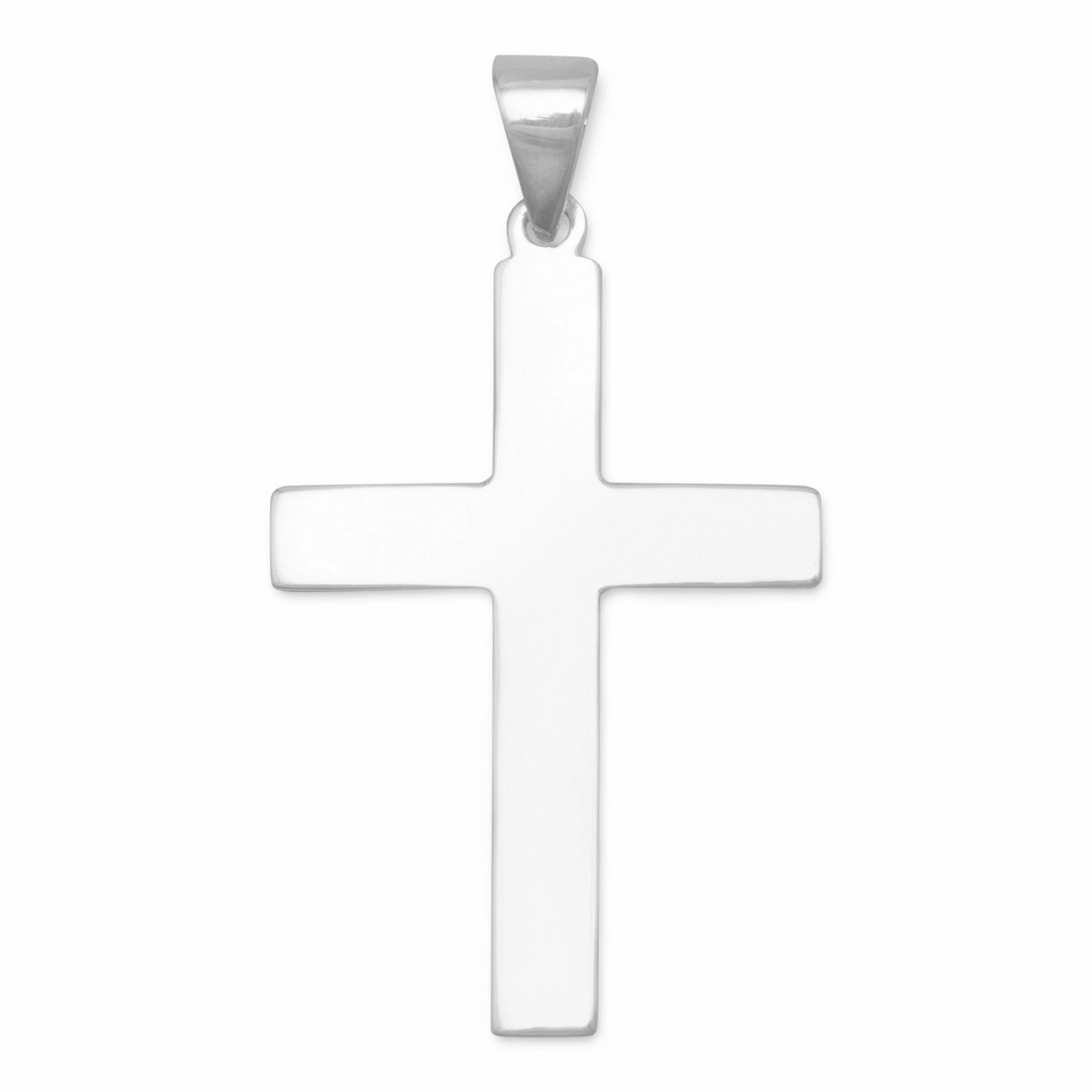 Exclusive Accent Soft Finish Cross Pendant Polished Sterling Silver, Pendant Only