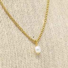 Single Pearl Chain Necklace Elegant Detail Lovely Present