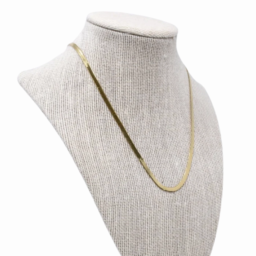 Vintage Adornment Skinny Herringbone Necklace
