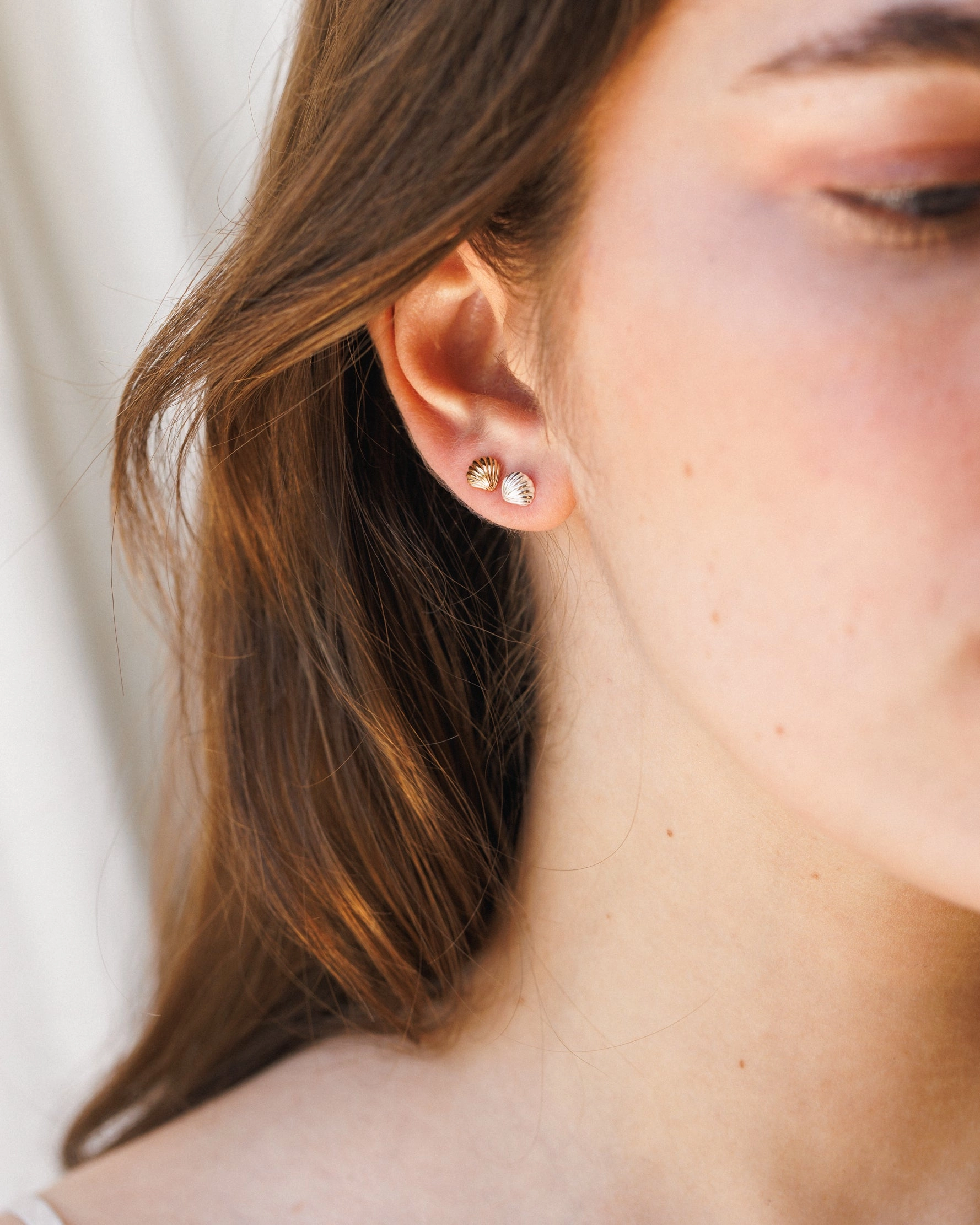 Baby Seashell Studs Custom Design Pieces Polished Craft