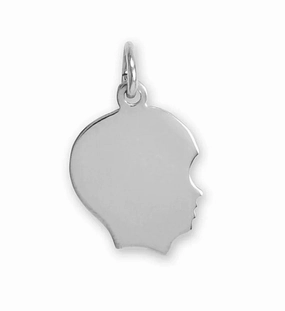 Artisan Touch Glam Glow Small Boy Silhouette Pendant Charm Sterling Silver