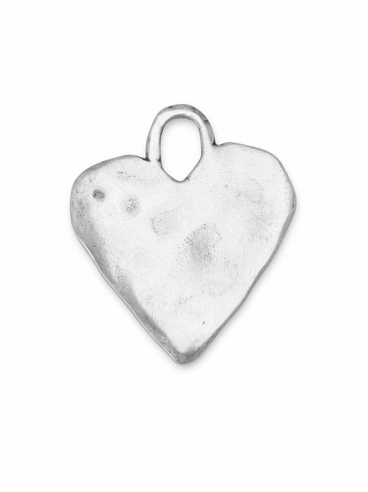 Small Oxidized Primitive Heart Pendant Handmade Look Textured Office Accent