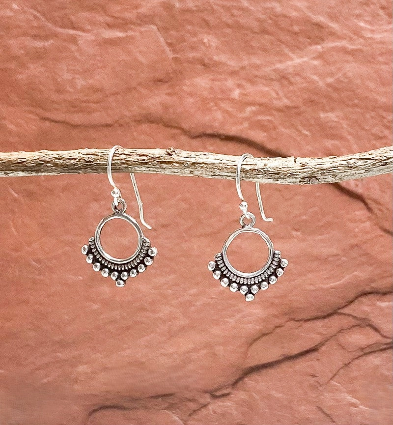 Effortless Glimmer Quiet Grace Small Sterling Silver  Bali Dangles