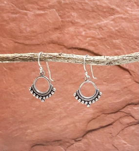 Effortless Glimmer Quiet Grace Small Sterling Silver  Bali Dangles