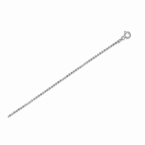 Faceted Bead Ball Chain 1.8mm Rhodium Over Sterling Silver Elegant feature Flawless Look