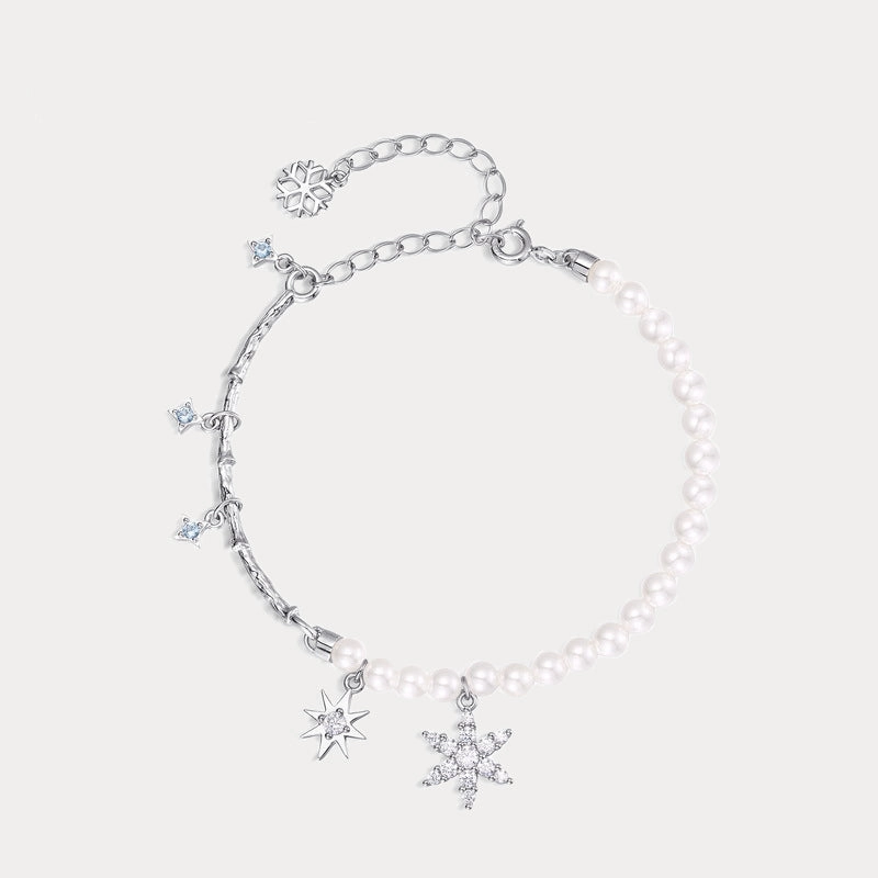 Noble Style Snowflake Pearl Bracelet