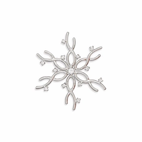 Brunch Outfit Snowflake Pendant 8-point with 9 Cubic Zirconia Sterling Silver - Includes Chain