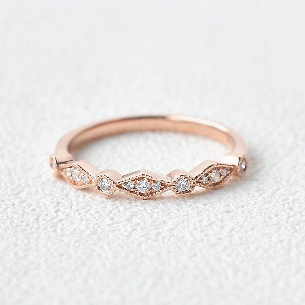 Moissanite Milgrain Dainty Stacking Ring Luxe For Less