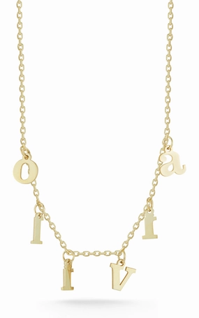 Solid Block Name Necklace Present Piece