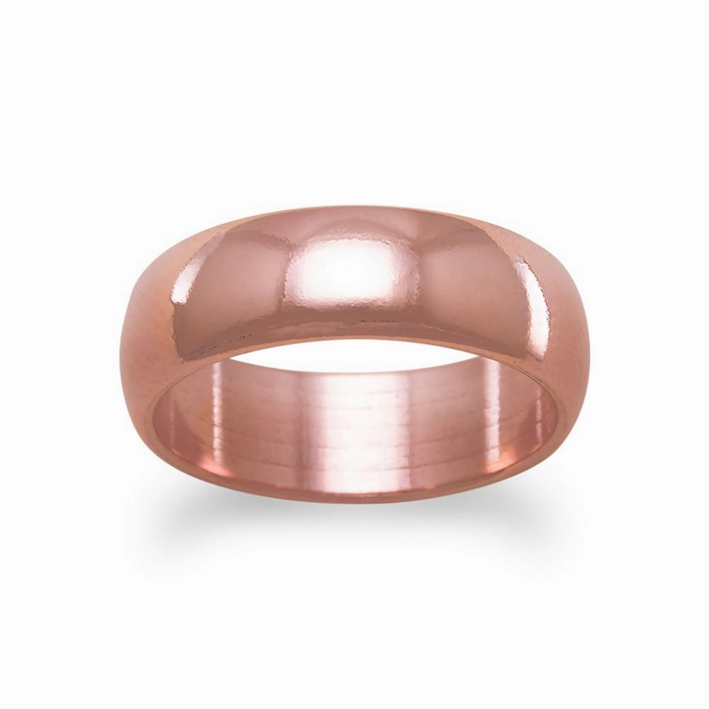Solid Copper Band Ring 6mm Sizes 6-12 Made in the USA Warm Gift