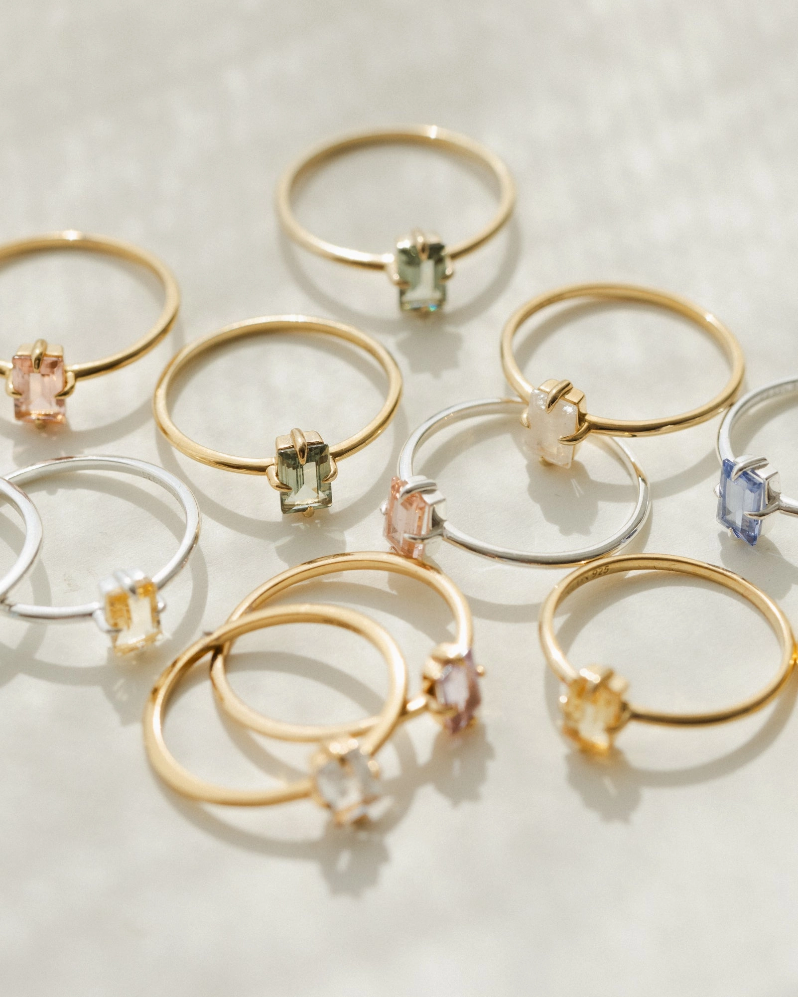 Fashionable Look Solid Gold Grand Baguette Ring