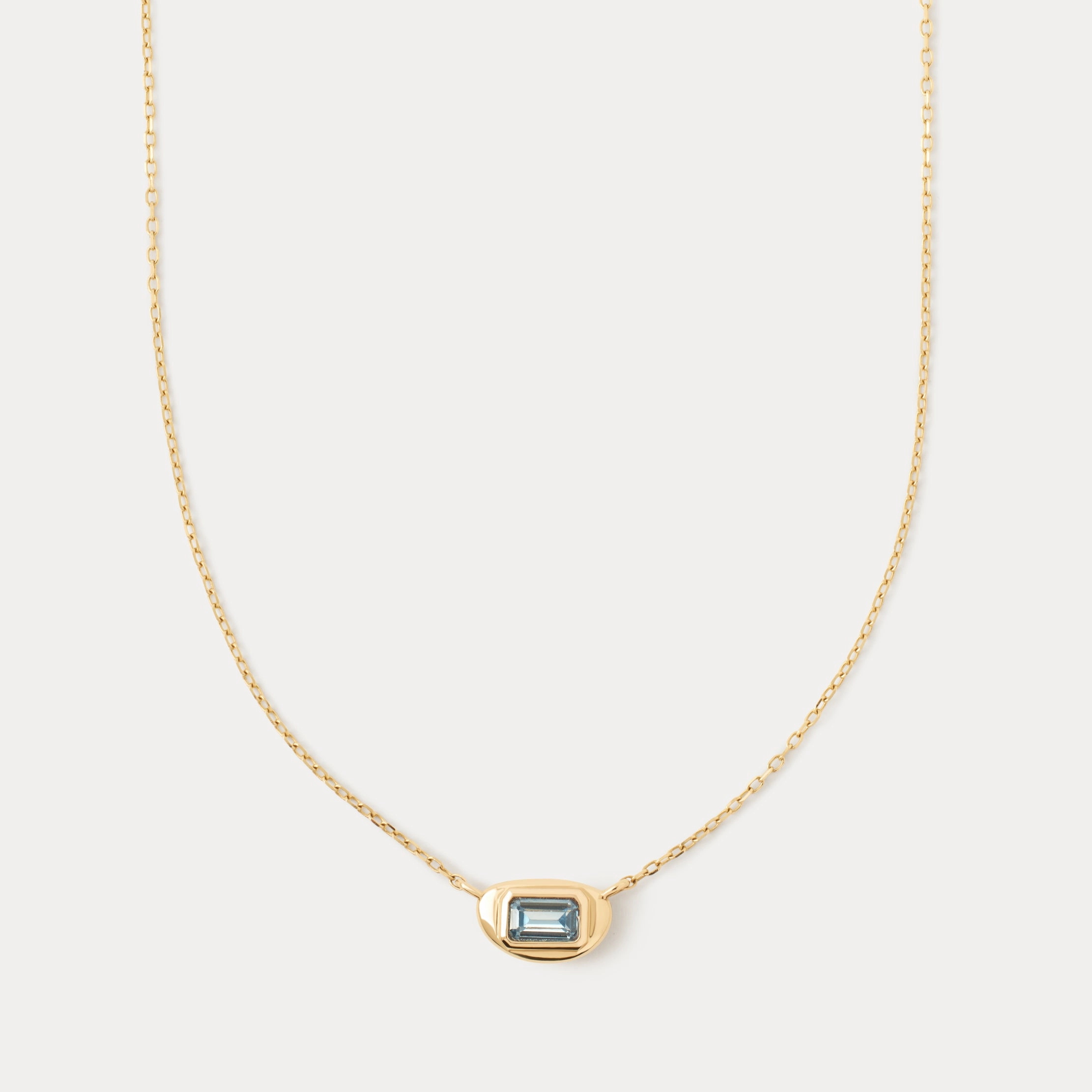 Glam Appeal Solid Gold Lagoon Gem Necklace