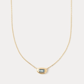 Glam Appeal Solid Gold Lagoon Gem Necklace