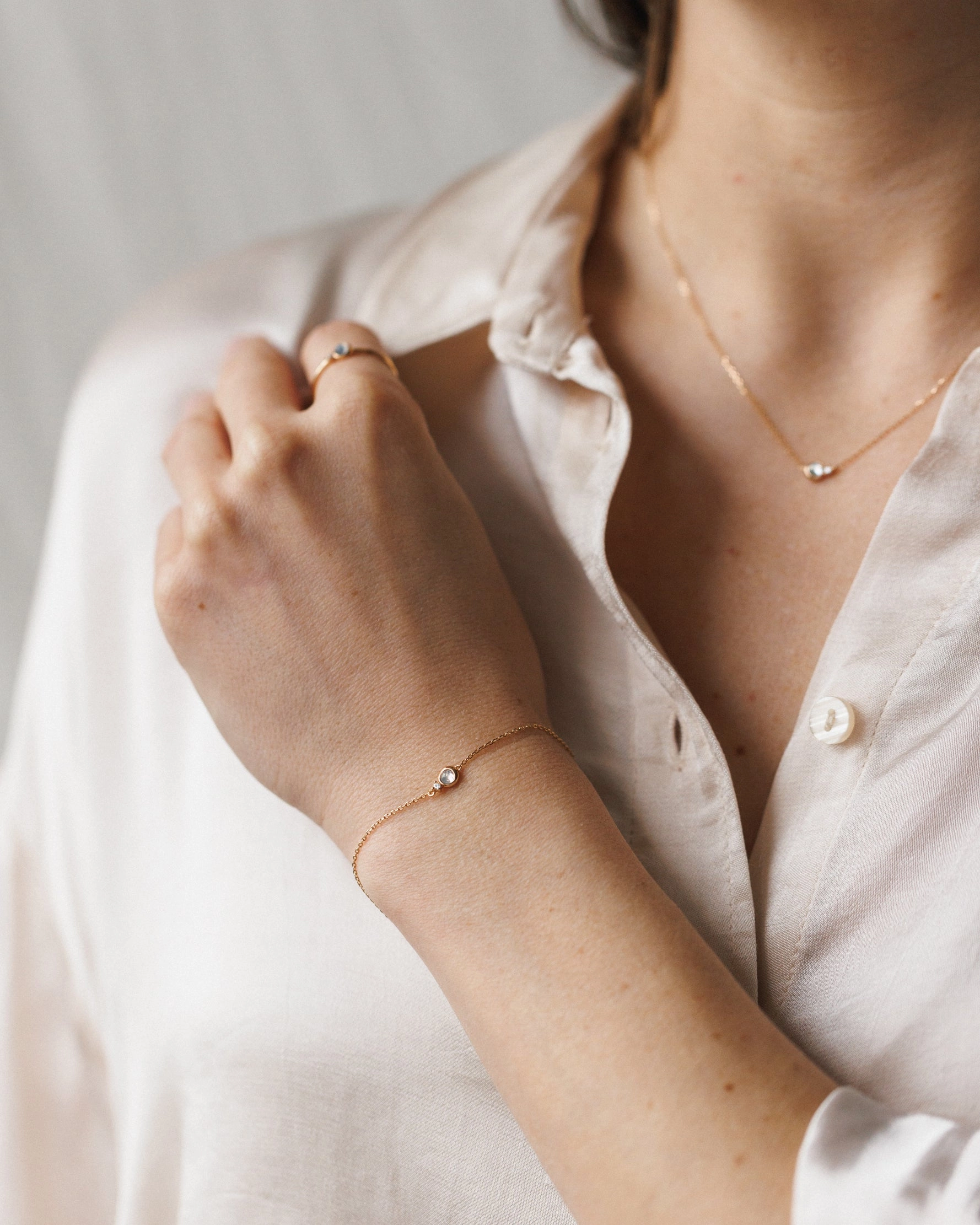 Texture Play Brunch Outfit Solid Gold Moonstruck Bracelet