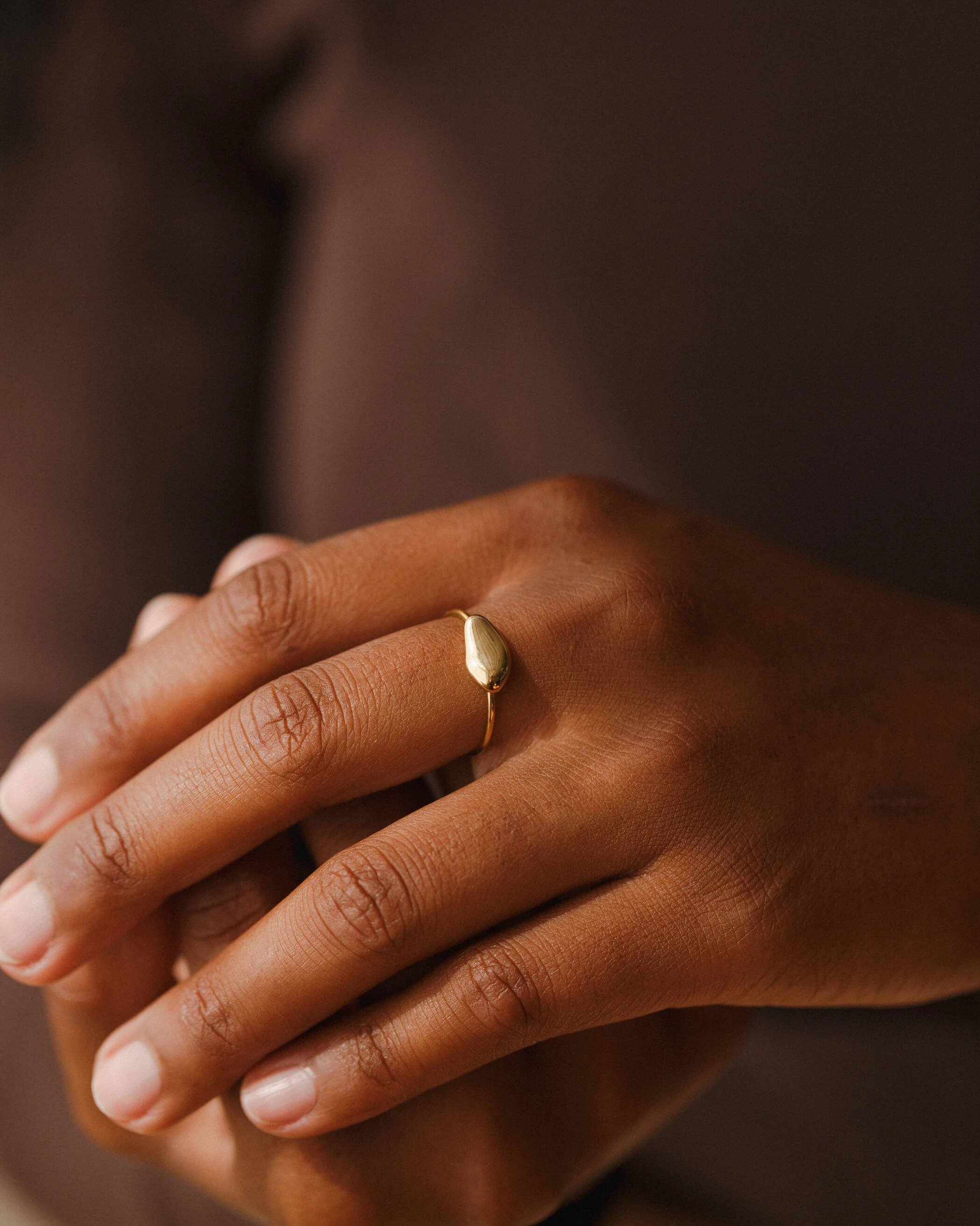 Solid Gold Worry Stone Ring Brunch Date