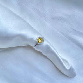 Solitaire halo ring Alluring Style Layered Elegance