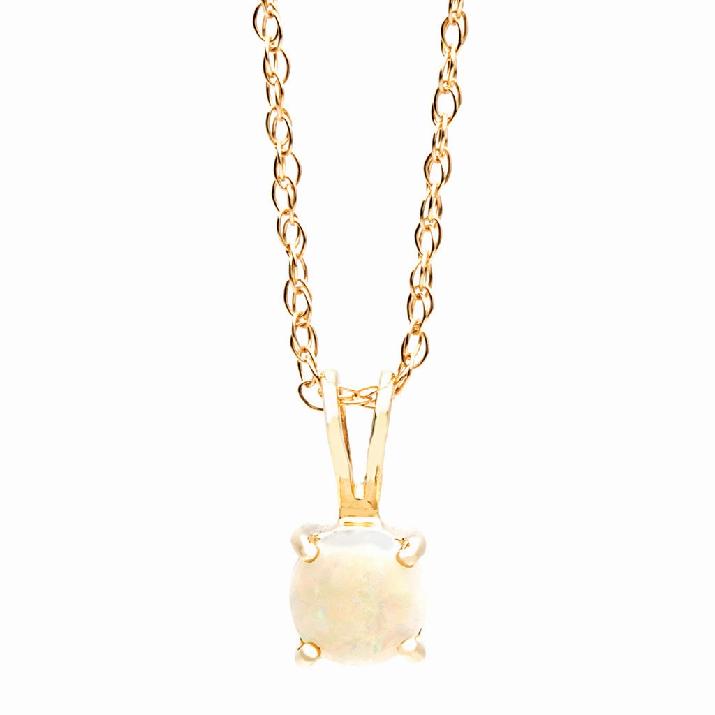 Solitaire Opal Necklace in Yellow Gold Teacher Gift holiday season