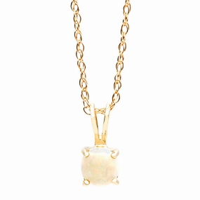 Solitaire Opal Necklace in Yellow Gold Teacher Gift holiday season
