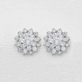Stimulated Diamond Floral Inspired Earrings Elite Shape