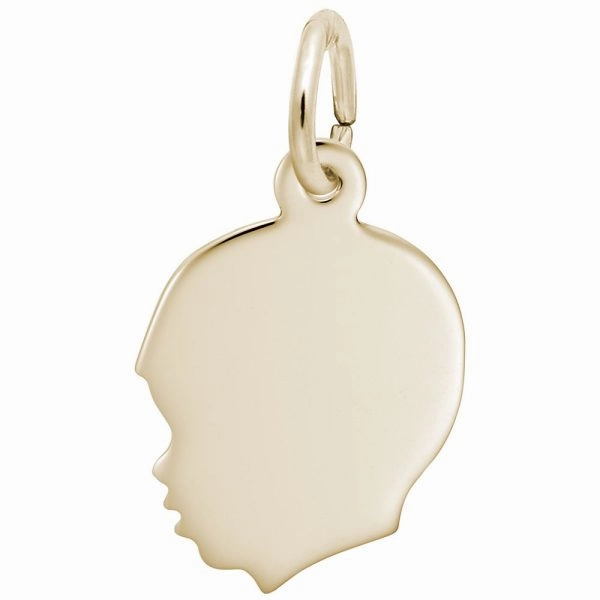 Flat Young Boy??s Head Charm Finest Highlight