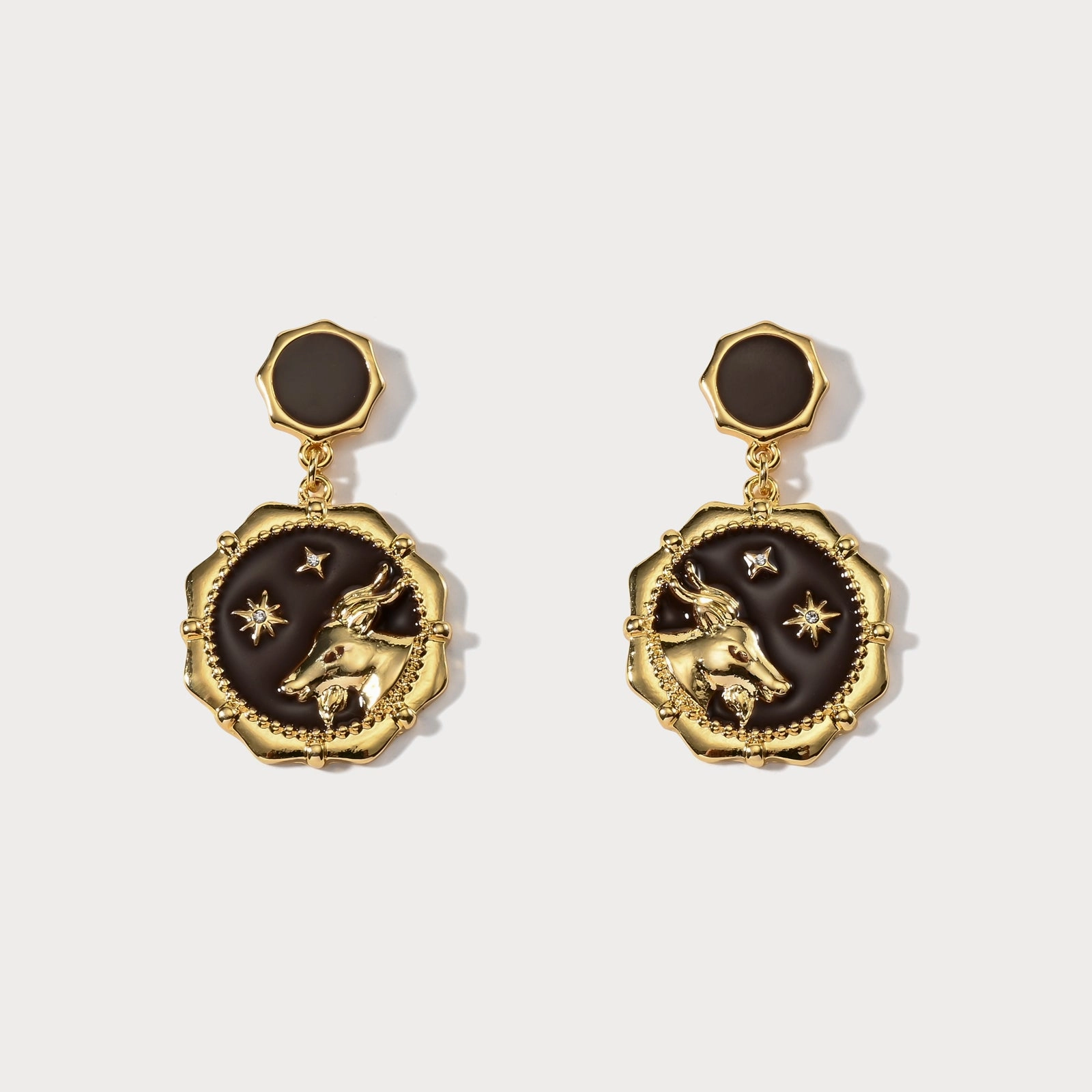 Capricorn Enamel Earrings Unique Accessories Graceful Highlight